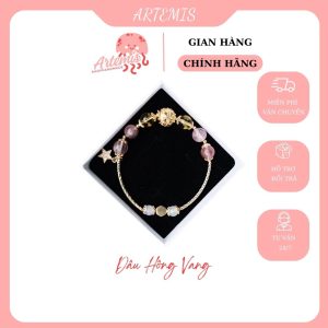 Vòng tay đá mix charm Artemis, lắc tay nữ phối đá