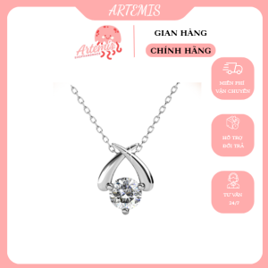 FELICIA Necklace - Dây chuyền vắt chéo đính pha lê Swarovski bạc Ý 925 phủ bạch kim