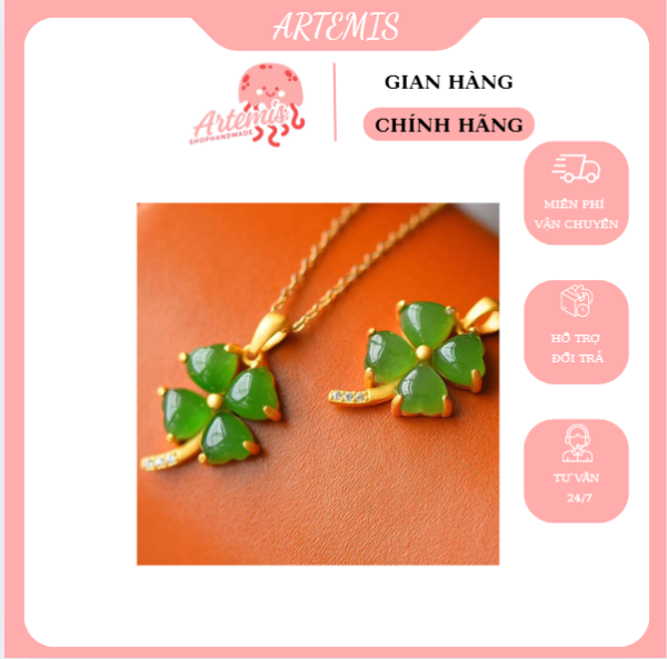Dây Chuyền Phong Thủy Mulany NL413 Bịch Tiền Đá Ngọc Bích - Hình ảnh 3