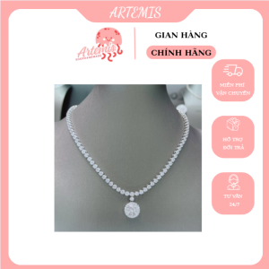 Dây chuyền treo ngọc trai nước ngọt dáng tròn 9-10mm bạc Ý 925 phủ bạch kim