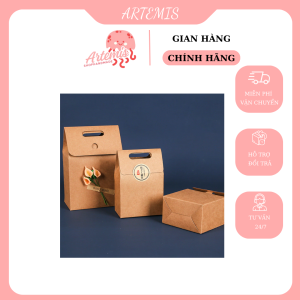 Hộp Quà Artemis Hộp Giấy Có Quai Xách Đựng Đồ Ăn, Quà Tặng, Hàng Khô, Màu Vintage