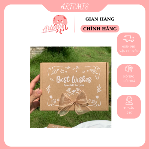 Hộp đựng quà Artemis chủ đề in chữ trắng