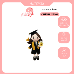 Teddy Cử Nhân Móc Len Artemis GRA25 – Gấu handmade, móc len cotton cao cấp